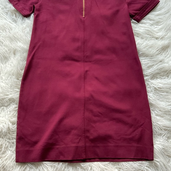 J. Crew Zipper Ponte Shift‎ Dress in Burgundy - Picture 9 of 9